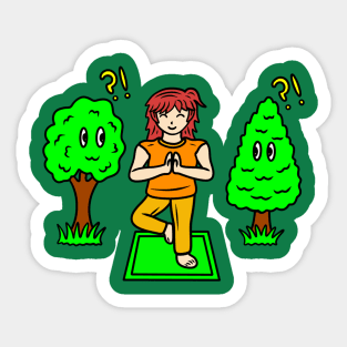 Yoga tree pose Sticker